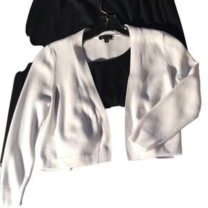 Talbots White Crop Cotton Sweater. XS